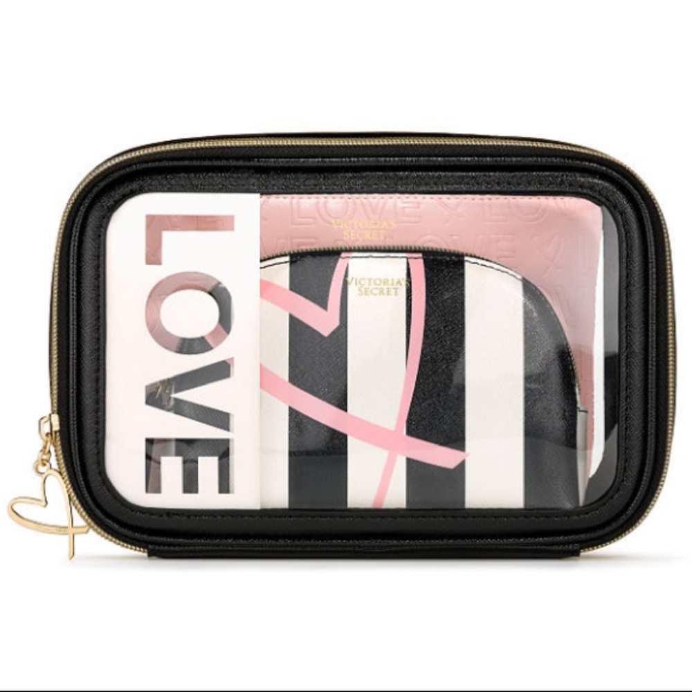 Victoria secret pink set of makeup bags